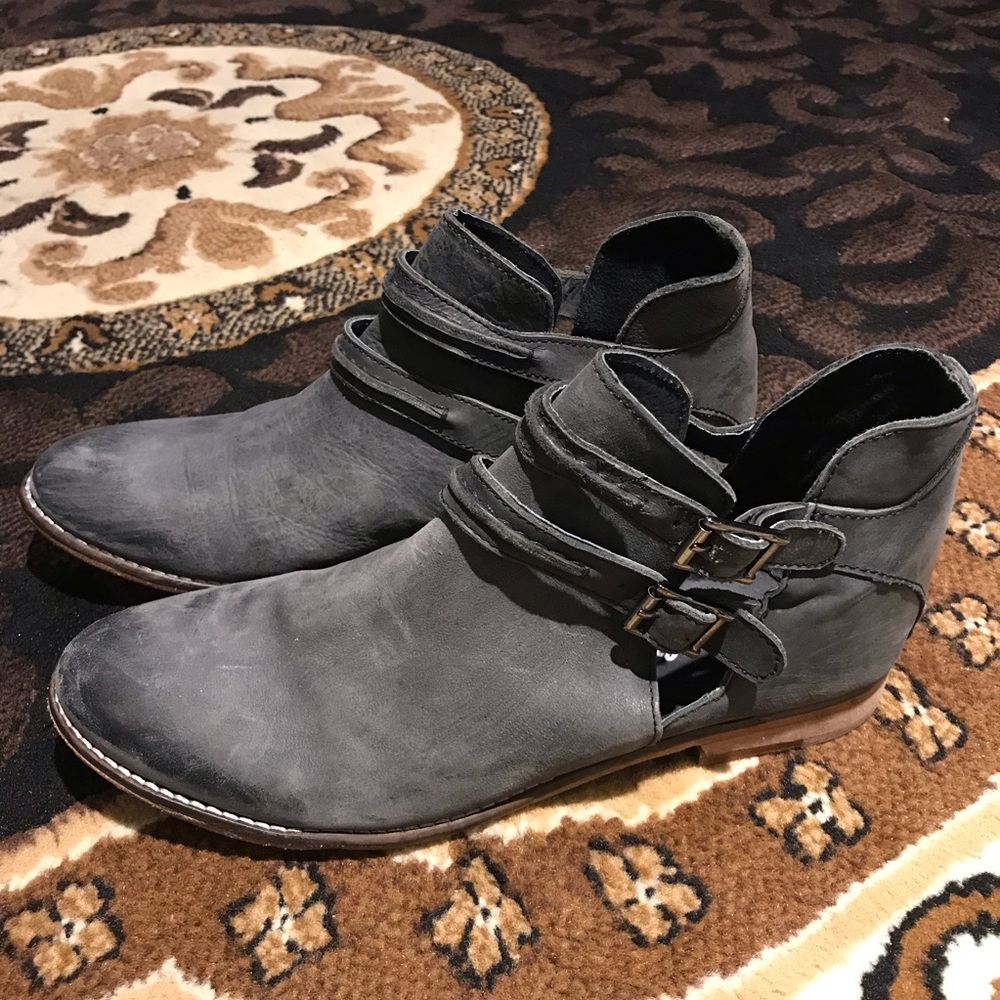 Free People Gray Ankle Boots